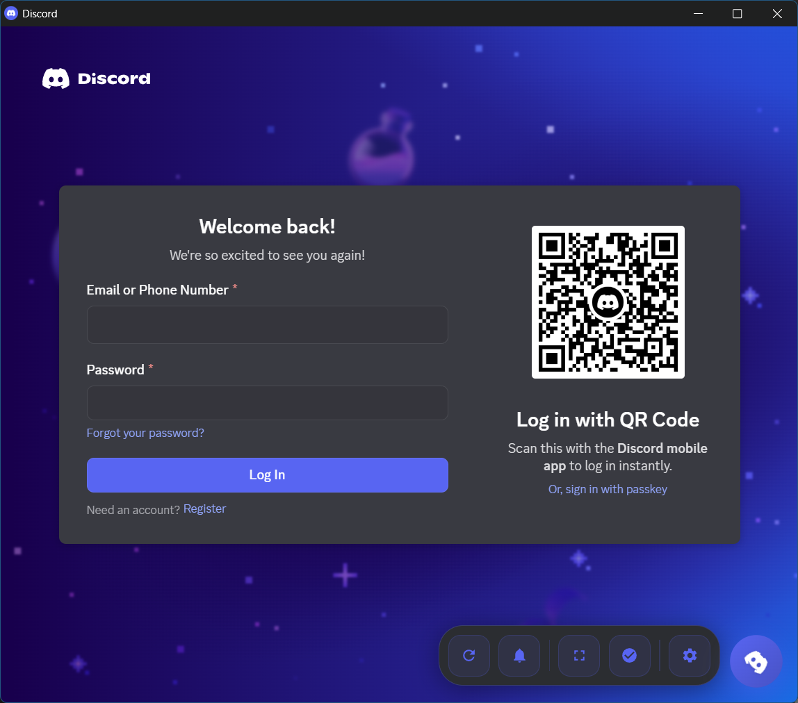 Floating toolbar in Discord