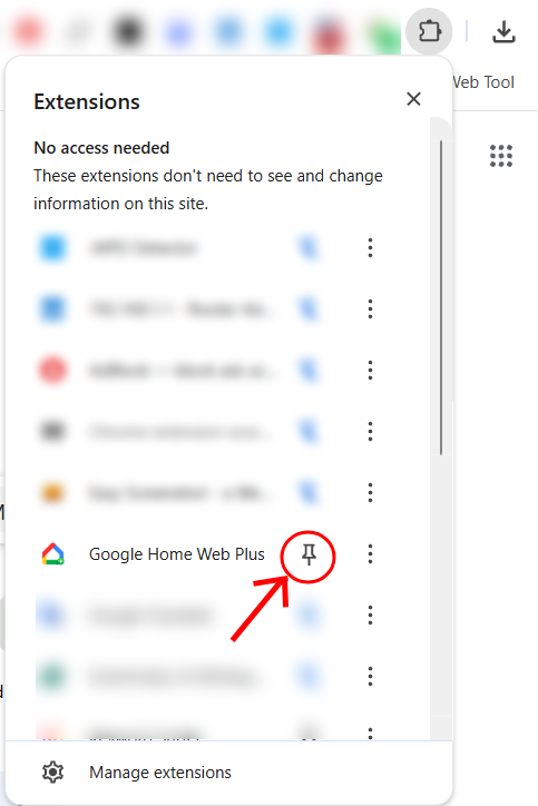 Pin extension to toolbar