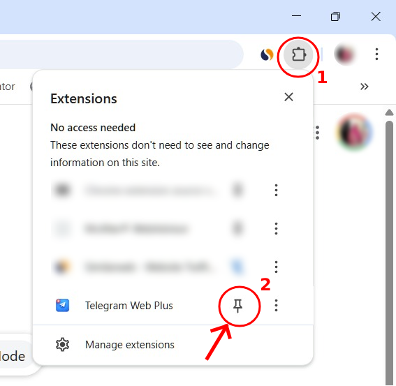 Pin extension to toolbar