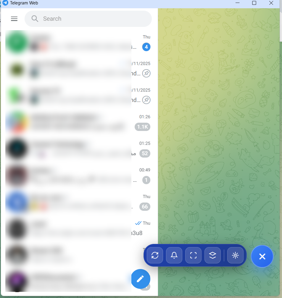 Floating toolbar in Telegram Web