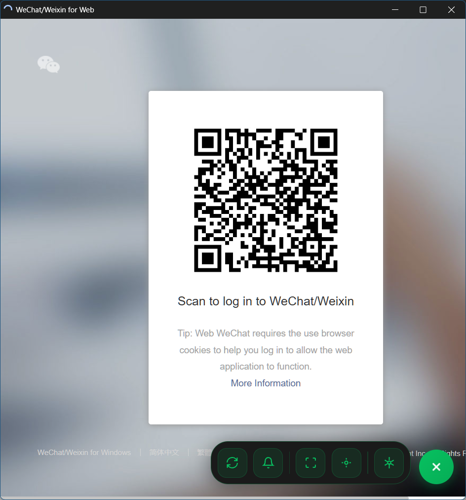 Floating toolbar in WeChat Web
